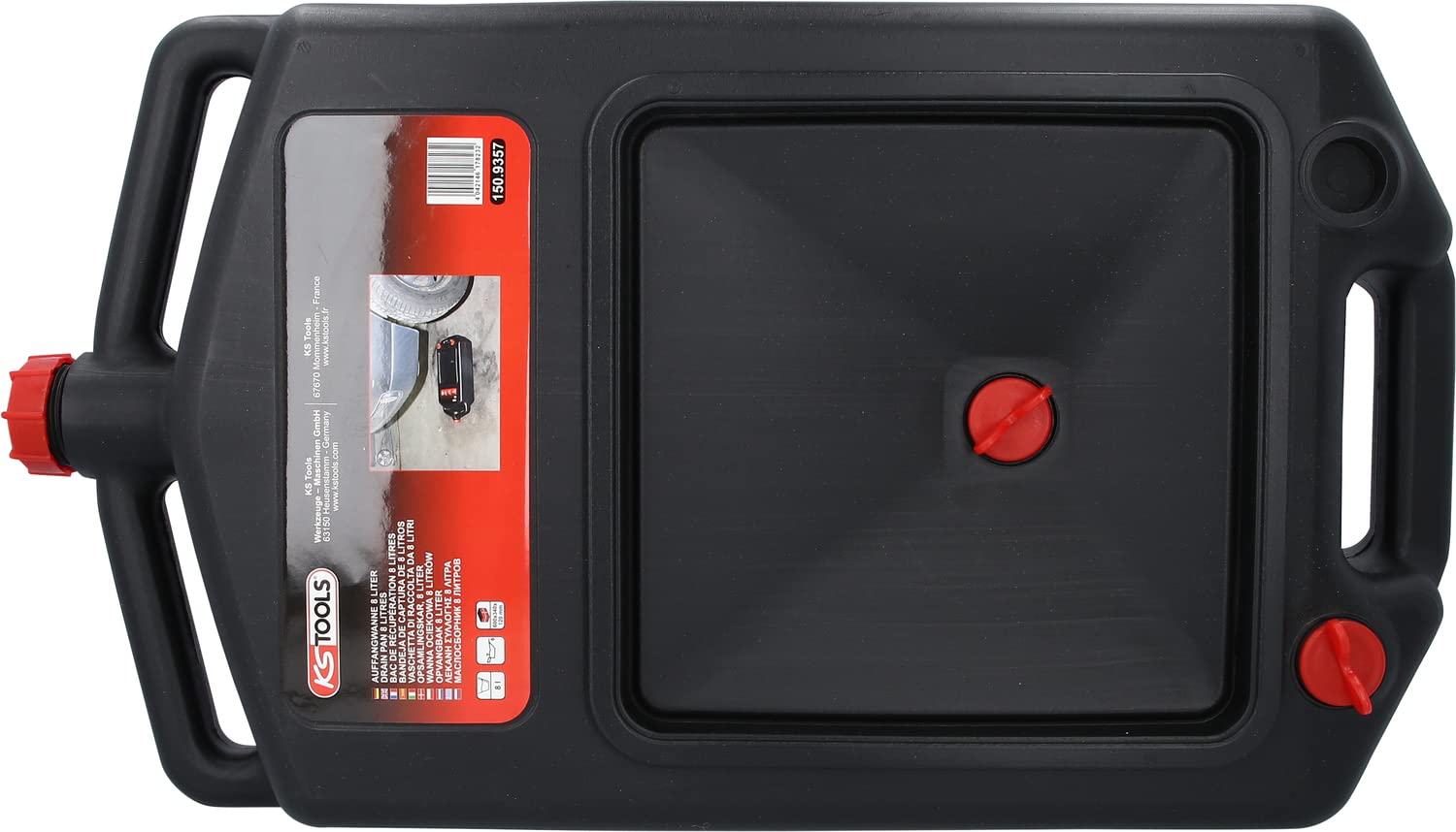 KS Tools 8L Oil Drain Pan Extra Flat