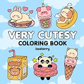Very Cutesy: Coloring Book for Adults and Kids Featuring Cute Animals and Yummy Sweets
