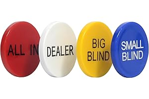 SODFAS Casino Craps Dealer Button Small Blind Big Blind All in Poker Gaming Accessories Set of 4 for Texas Hold 'em Blackjack Card Games