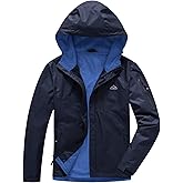TBMPOY Men's Lightweight Rain Jackets Waterproof Raincoat with Hood Running Cycling Hiking Outdoor Windbreaker