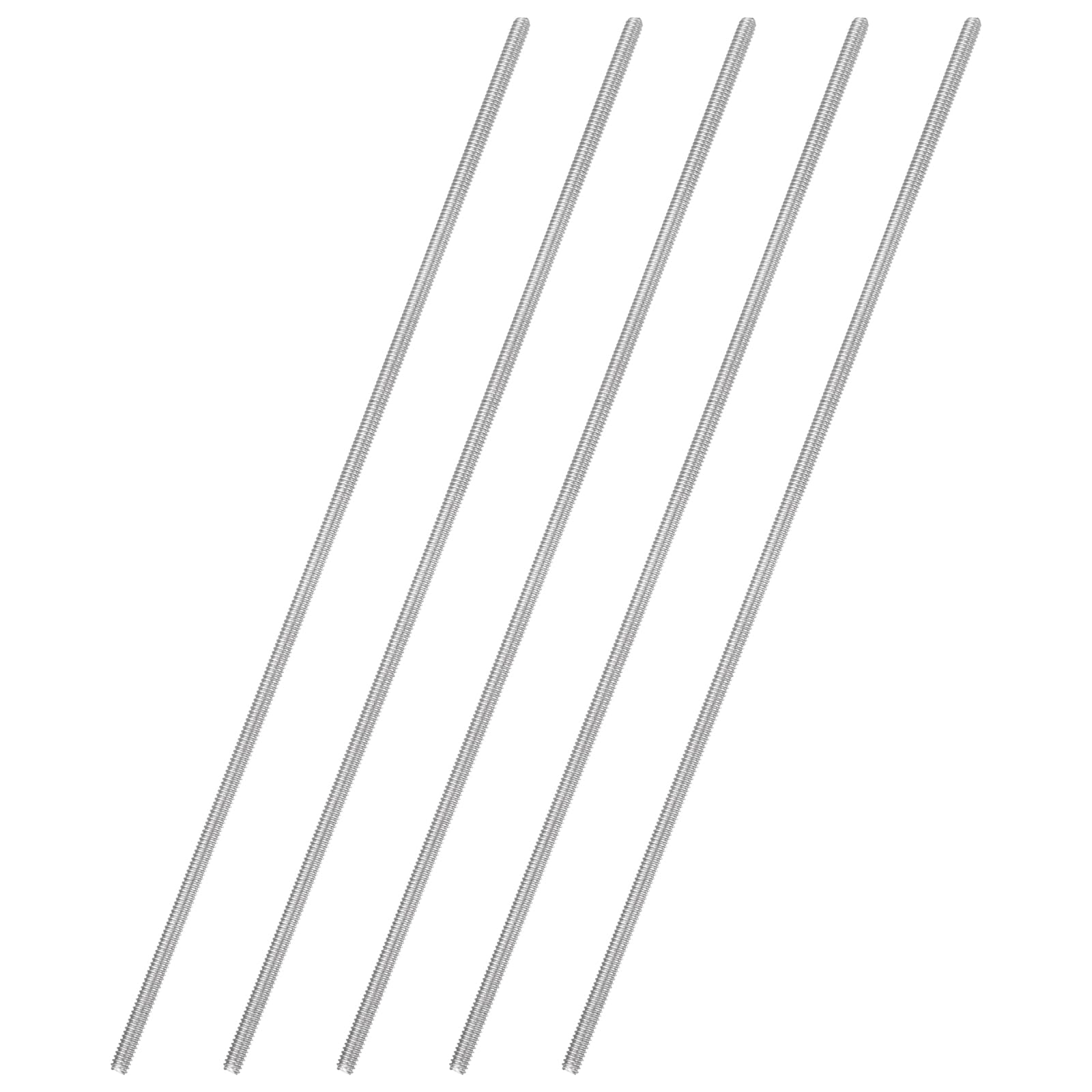Photo 1 of uxcell 5Pcs Fully Threaded Rod, M2 x 0.4mm Pitch 304 Stainless Steel Right Hand Threads Studs, 100mm/4 Long Threaded Screw Rods Fasteners for Anchors Bolts Hangers Clamps U Bolts