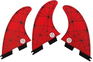 TOPWAYS Fiberglass Reinforced Surfboard 3 Fins FCS2 G5/G7, Surfboard Tri Fin FCS II Thruster Set Choose Color and Size