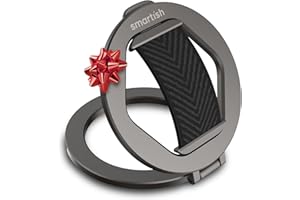 Smartish® MagSafe Grip Kickstand - Quickstand - Magnetic Cell Phone Finger Loop Grip Holiday Stocking Stuffer - Ring Holder Mount w/MagSafe Adapter Kit for Apple iPhone Accessories - Black Tie Affair