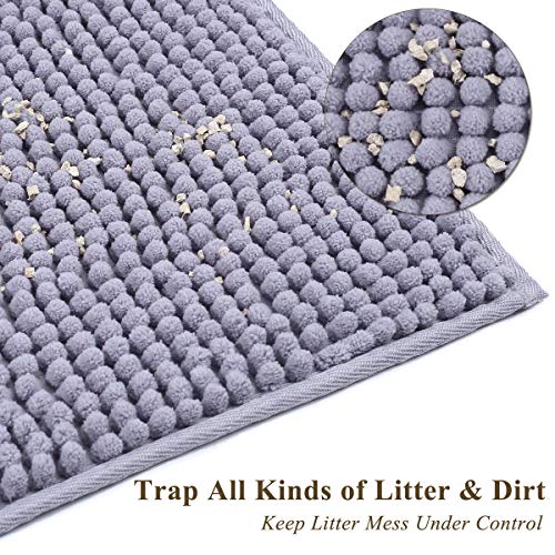 Vivaglory 31"× 20" Large Cat Litter Rug, Super Soft Microfiber Litter