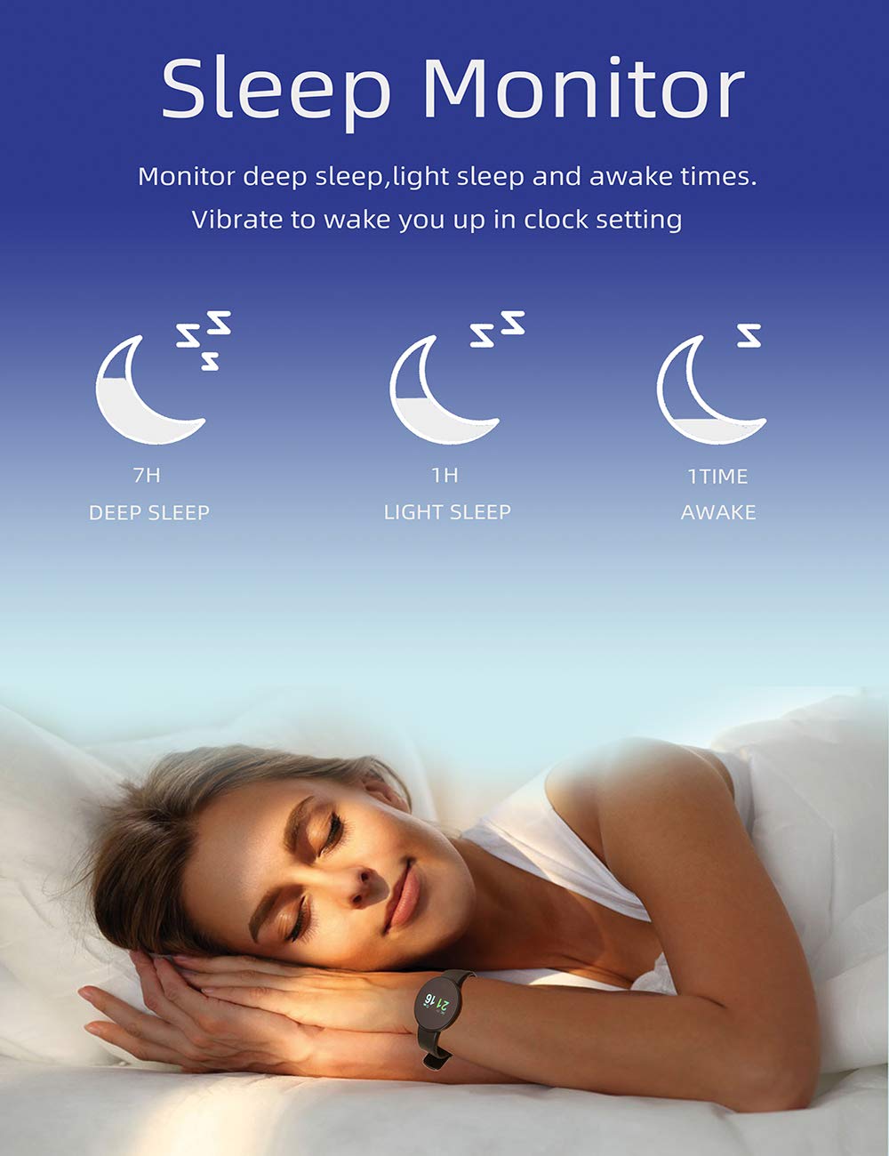 Reloj Inteligente Rastreador de Ejercicios, IP67 Actividad a Prueba de Agua Pulsera Podómetro Bluetooth Reloj Frecuencia cardíaca Presión Arterial Sleep Monitor iOS Android Hombres Mujeres