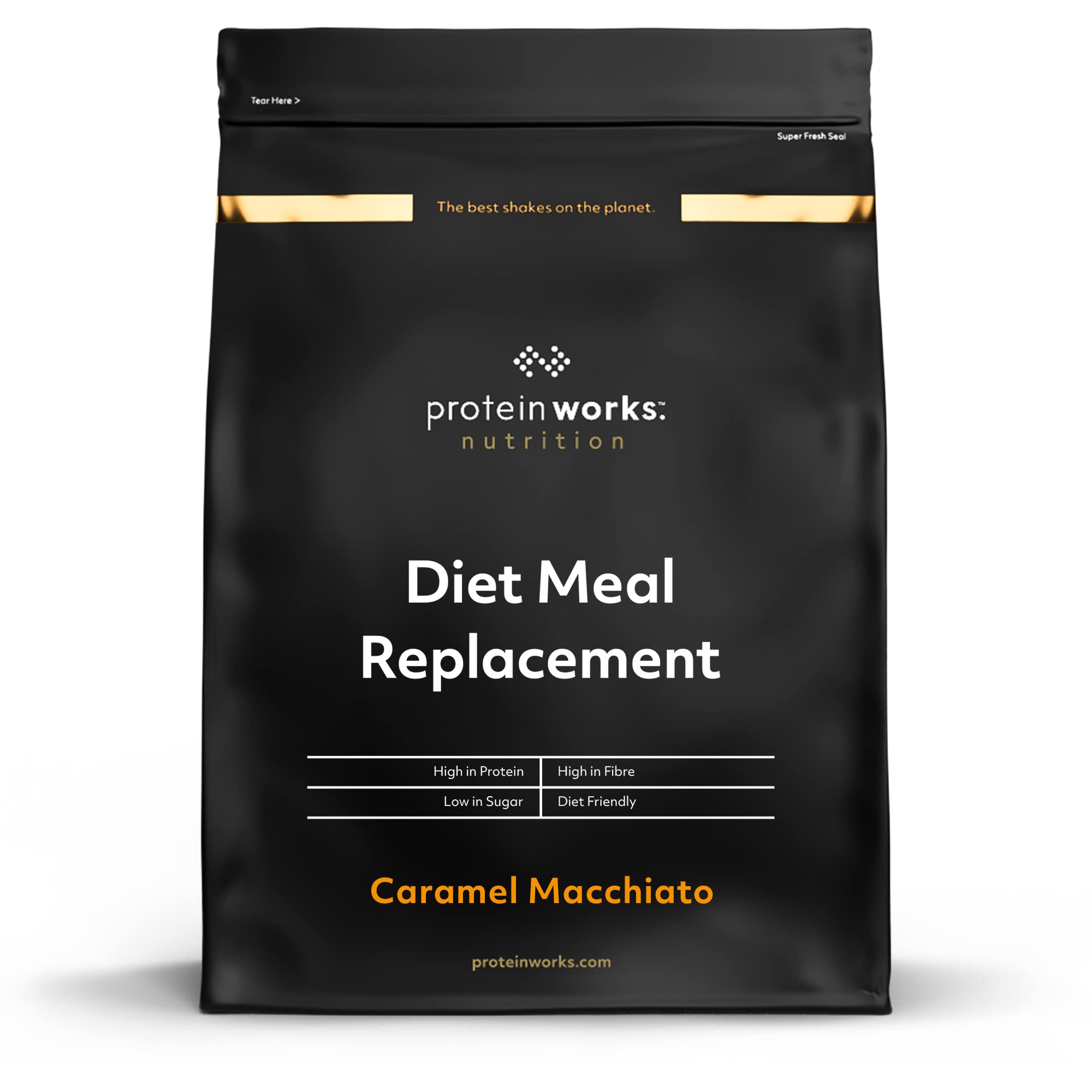 Protein Works - Diet Meal Replacement, Caramel Macchiato, Nutrient Dense Complete Meal, Immunity Boosting Vitamins, Affordable, Healthy And Quick, 7 Meals, 500g