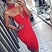 ALAIX Womens Strapless Halter Deep V With Steel Chest Support Bodycon Dresses