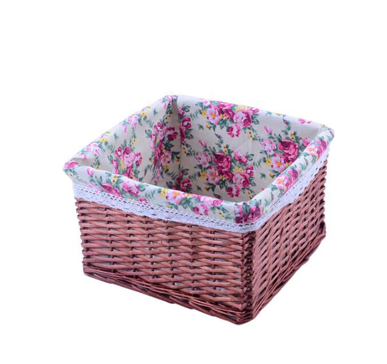 色 L B07m8hhqj8 サイズ L ホームストレージバスケットラタンのストレージバスケット汚い服のバスケットのスナック雑貨の箱茶色のバスケット 赤いローズクロス小さなマルチカラーサイズオプション L Brown L さいず Brown ウェーダーシューズ収納バッグ 人気商品