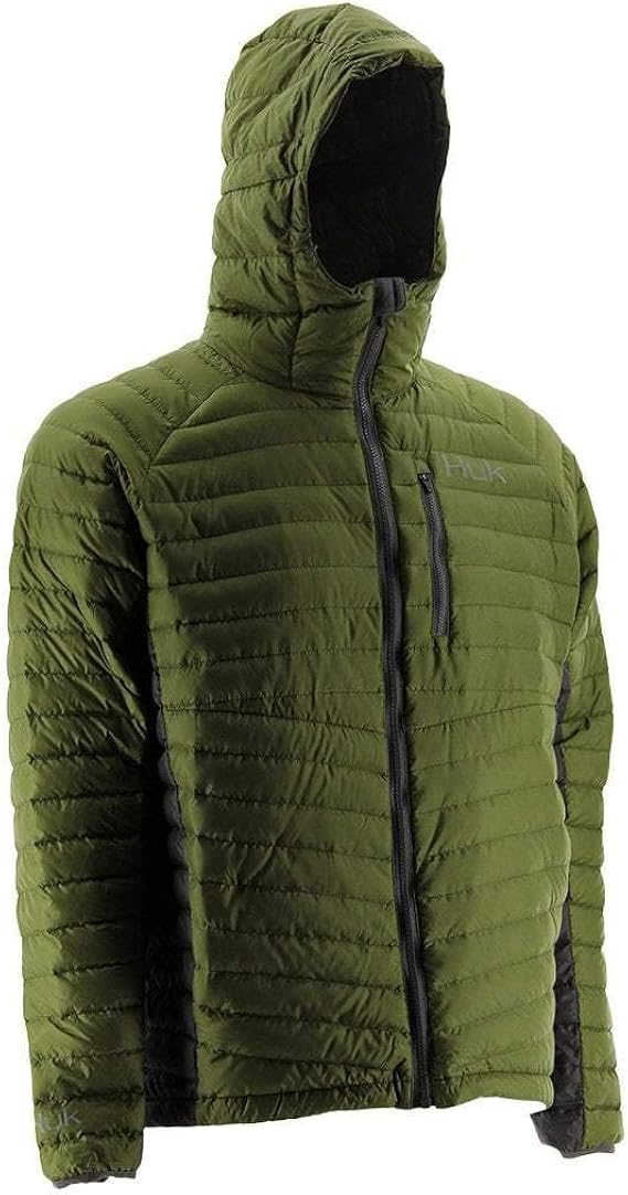 Amazon Huk メンズ ダブルダウンジャケット S グリーン Huk フィッシングジャケット