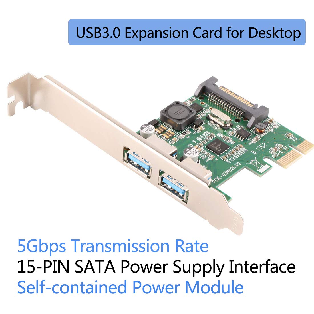 Sata Pin 15 With Card Express Pci 2 Port U3n02s Card Expansion 3 0 Usb To Pci E Ports 2 Superspeed Ubit Power Pc Desktop For Card Expansion Pcie Express Pci Mbps 5g Fast Connector Super