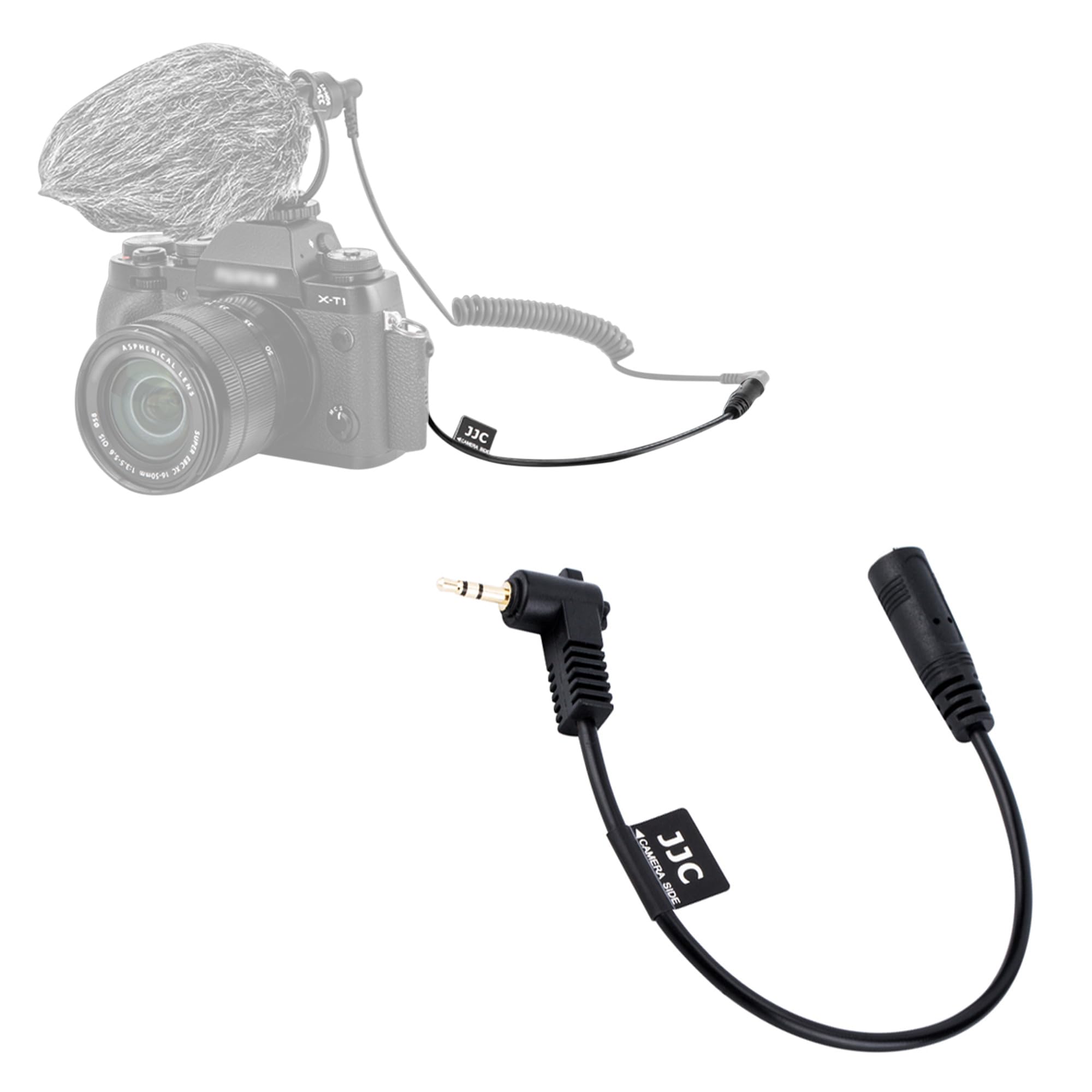 JJC 3.5mm Female to 2.5mm Male Microphone Audio Mic Connecting Adapter Cable for Fuji X100VI X100V X100F X100T X-PRO2 X-T1 X-E3 X-T30II X-T30 X-T20 X-T10 X-PRO3 X-T100 X-E2S X-E2 X-E1 XF10 Camera