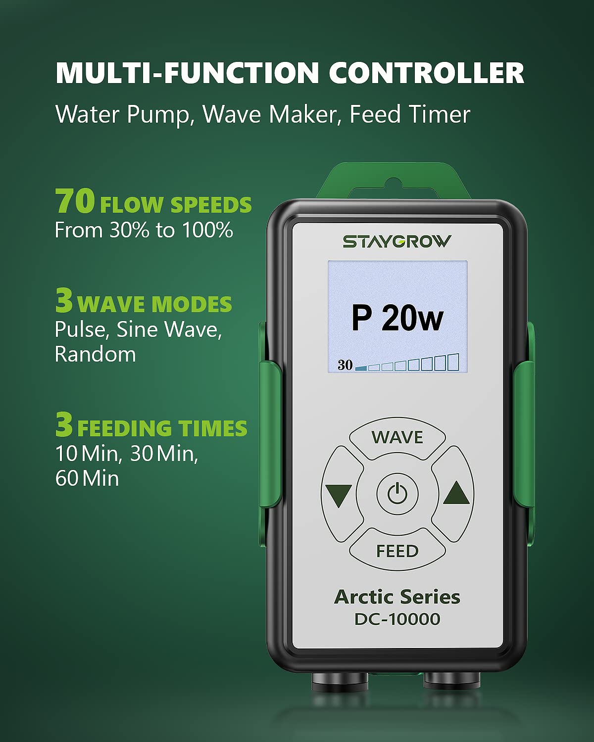 STAYGROW Aquarium Water Return Pump - Submersible DC 24V 80W 2642 GPH for Saltwater Tank