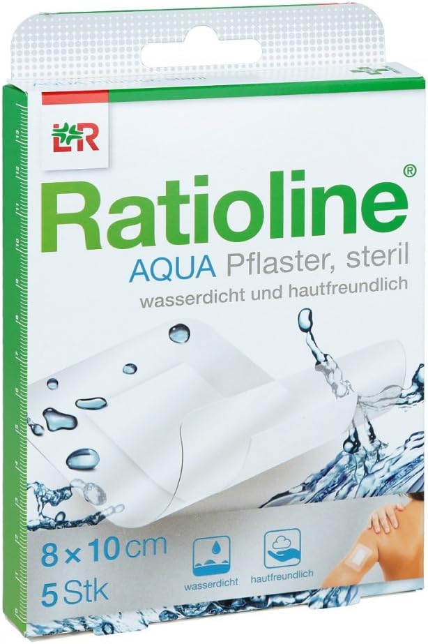 Lohmann&RauscherRatioline Aqua Plus Shower Plaster, 8 x 10 cm, Sterile, Pack of 5