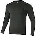Merino Protect 100% Merino Wool Base Layer Mens Soft Long Sleeve Shirts Odor Resistance Thermal Underwear for Hunting Hiking