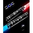 Viglaschill 2-in-1 Detachable Lightsaber Toy - 20 Colors, 4 Modes & Sounds, Type-C Rechargeable, Real Lightsaber for Kids and Adults (Silver Ring)