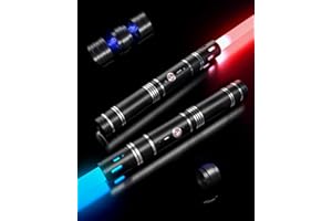 Viglaschill 2-in-1 Detachable Lightsaber Toy - 20 Colors, 4 Modes & Sounds, Type-C Rechargeable, Real Lightsaber for Kids and Adults (Silver Ring)