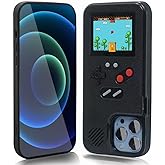 WeLohas Gameboy Case for iPhone 14 Pro,Handheld Retro 168 Classic Games,Color Video Display Game Case for iPhone,Anti-Scratch Shockproof Phone Cover for iPhone Black