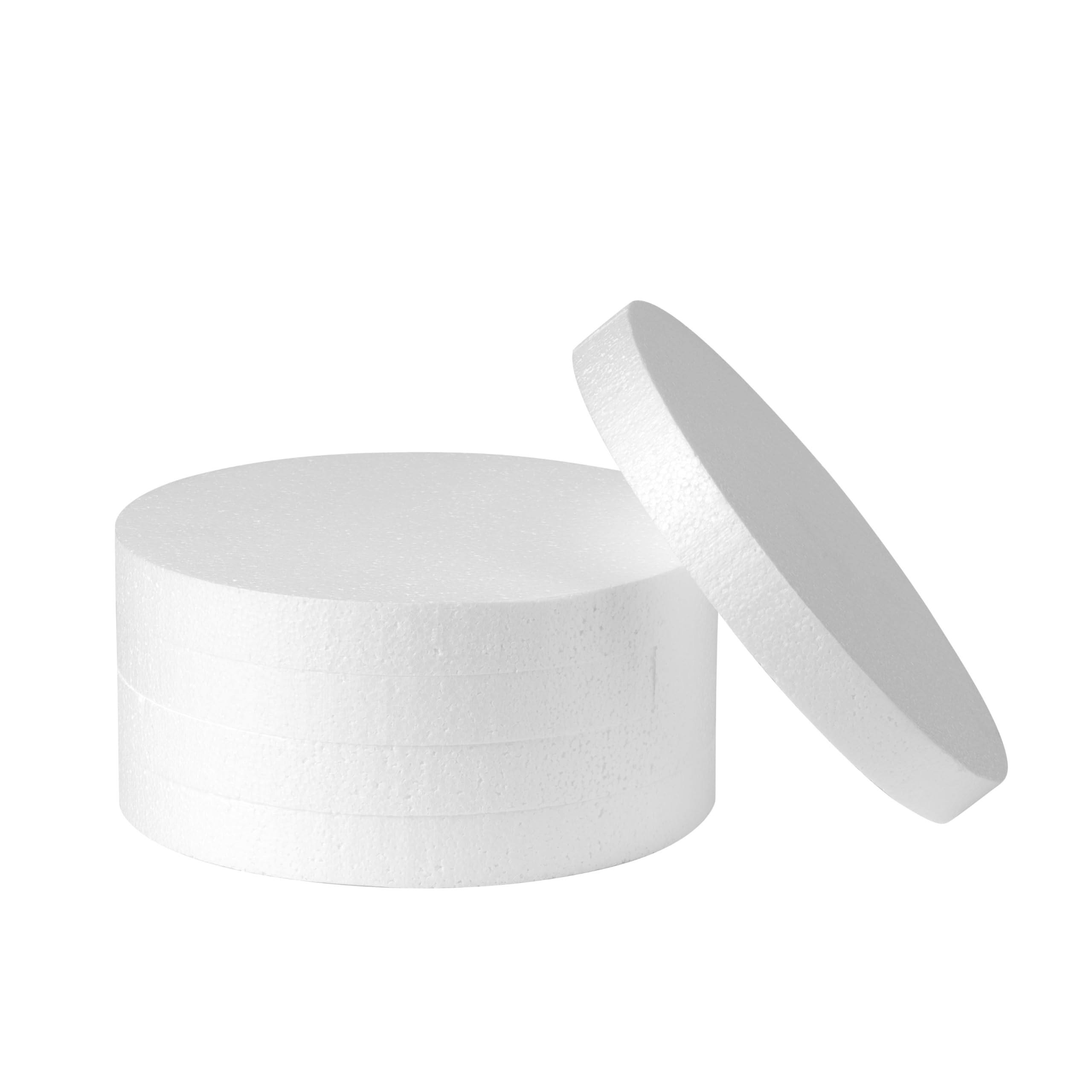 Photo 1 of 10 Inch 8-Pack Foam Circles for Crafts (1" Thick), Polystyrene Round Foam Disc for DIY Projects, Cakes and Decorations, Sculpture, Modeling, Arts and Crafts Supplies.(White)
