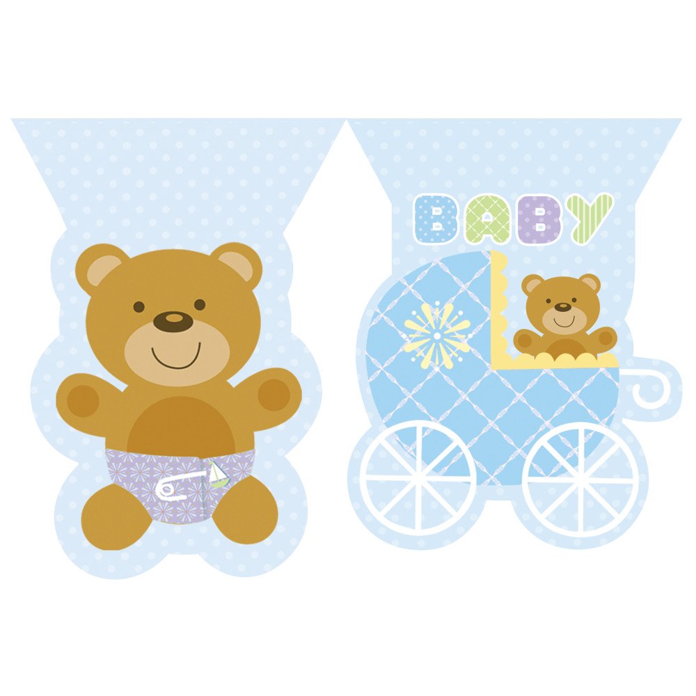 Amazon Com Creative Converting Baby Shower Teddy Baby Blue Flag