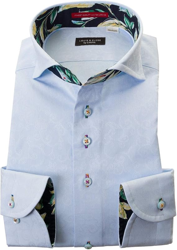 Amazon ワイシャツ カジュアルシャツ ドレスシャツ 柄シャツ 派手シャツ 国産 メンズ 長袖 綿100 カッタウェイ Rld506 152 シャツ 通販