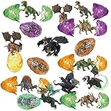 Totem World 12 Toy Filled Ancient Dragon Dinosaur Egg Figurines Inside - Kids Love Their Bright Colors and Adorable Designs - Perfect for Egg Hunts, Goodie Bags, Homework Rewards, and Party Favors