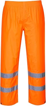 Portwest H441 Hi-Vis Rain Trousers Mens Waterproof Overtrousers Orange M view 1
