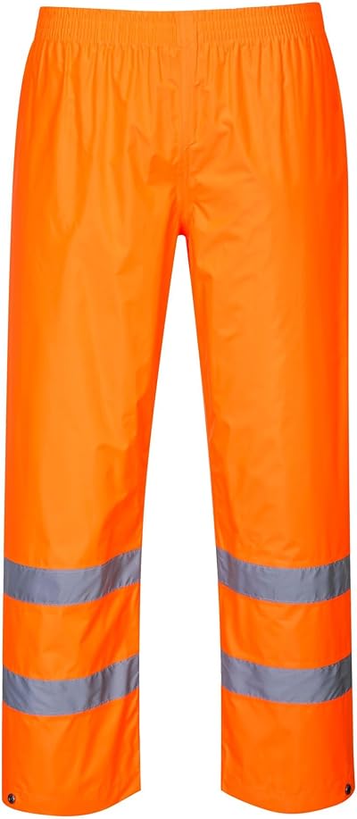 Portwest H441 Hi-Vis Rain Trousers Mens Waterproof Overtrousers Orange L