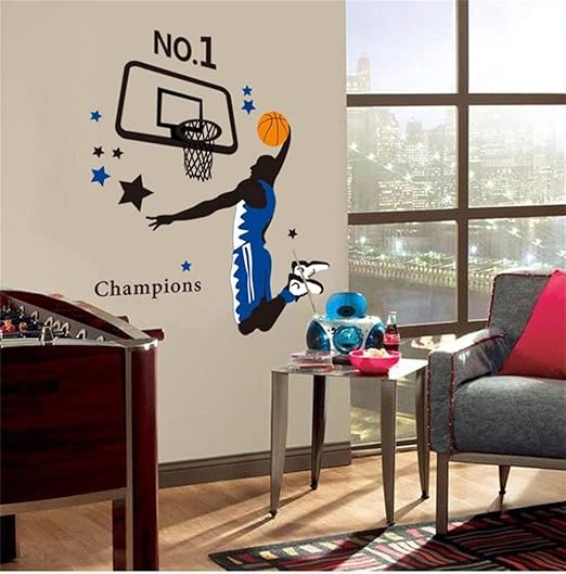 SOSO Tatuajes de pared Home Basketball Number 1 Champion Wall Art ...
