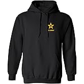 zerogravitee US Army Star Gold Ink Left Chest Adult Hooded Sweatshirt