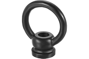 MECCANIXITY Eye Nut 50kg Max Load M10 Thread Ring Shape Female Loop for Hanging Lamp Chandelier, Iron Black