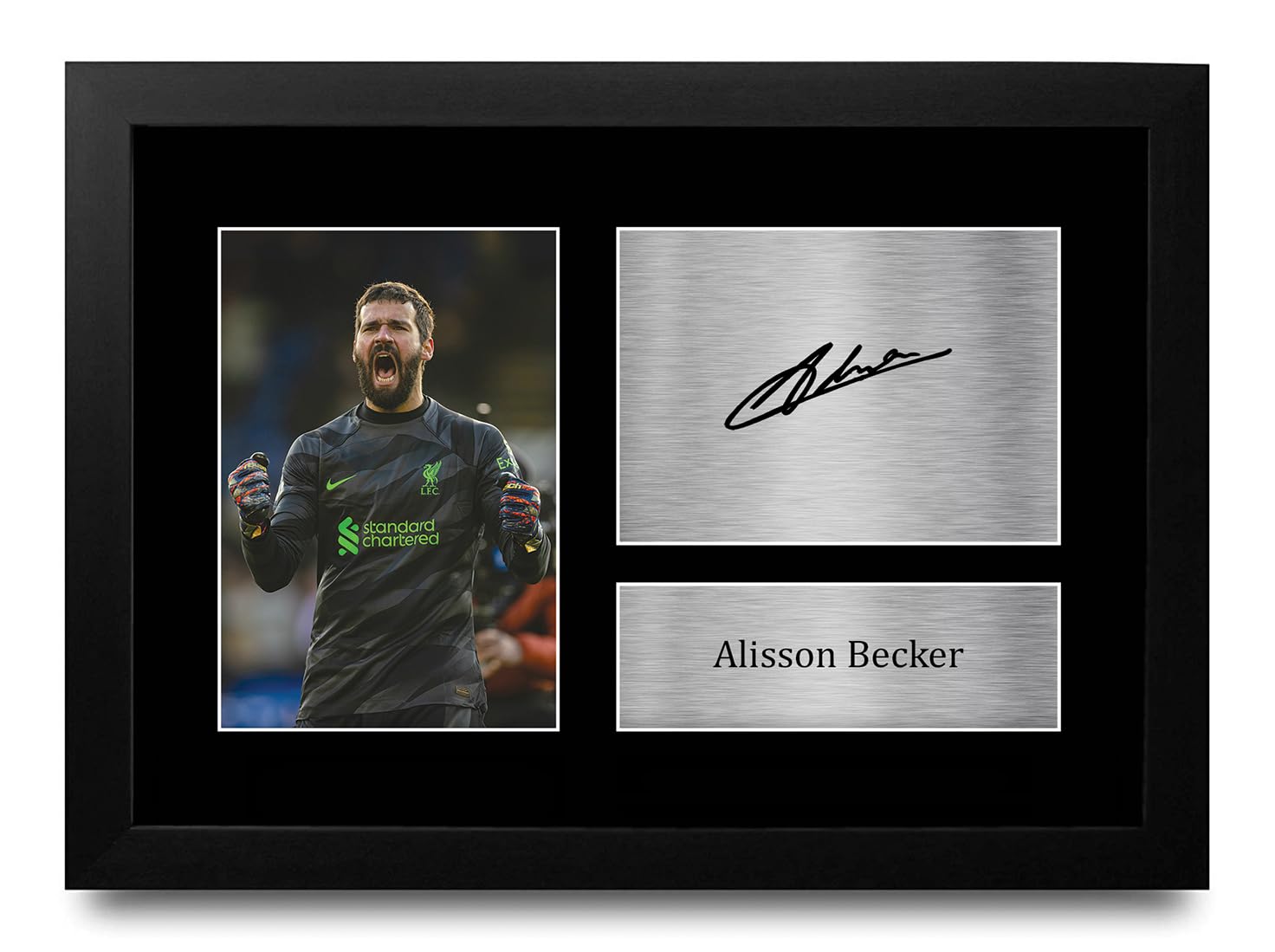 HWC Trading FRAMED Alisson Becker Gift Signed A4 Printed Autograph Liverpool Gifts Print Photo Picture Display
