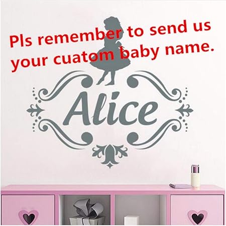Gwgdjk Personalized Name Alice In Wonderland Vinyl Wall Art