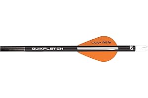 New Archery Products Quikfletch Twister 2" 3-Vane Stabilizing Fletching for Increased Accuracy of Compound Bow Arrows & Crossbow Bolts - 6 Pack