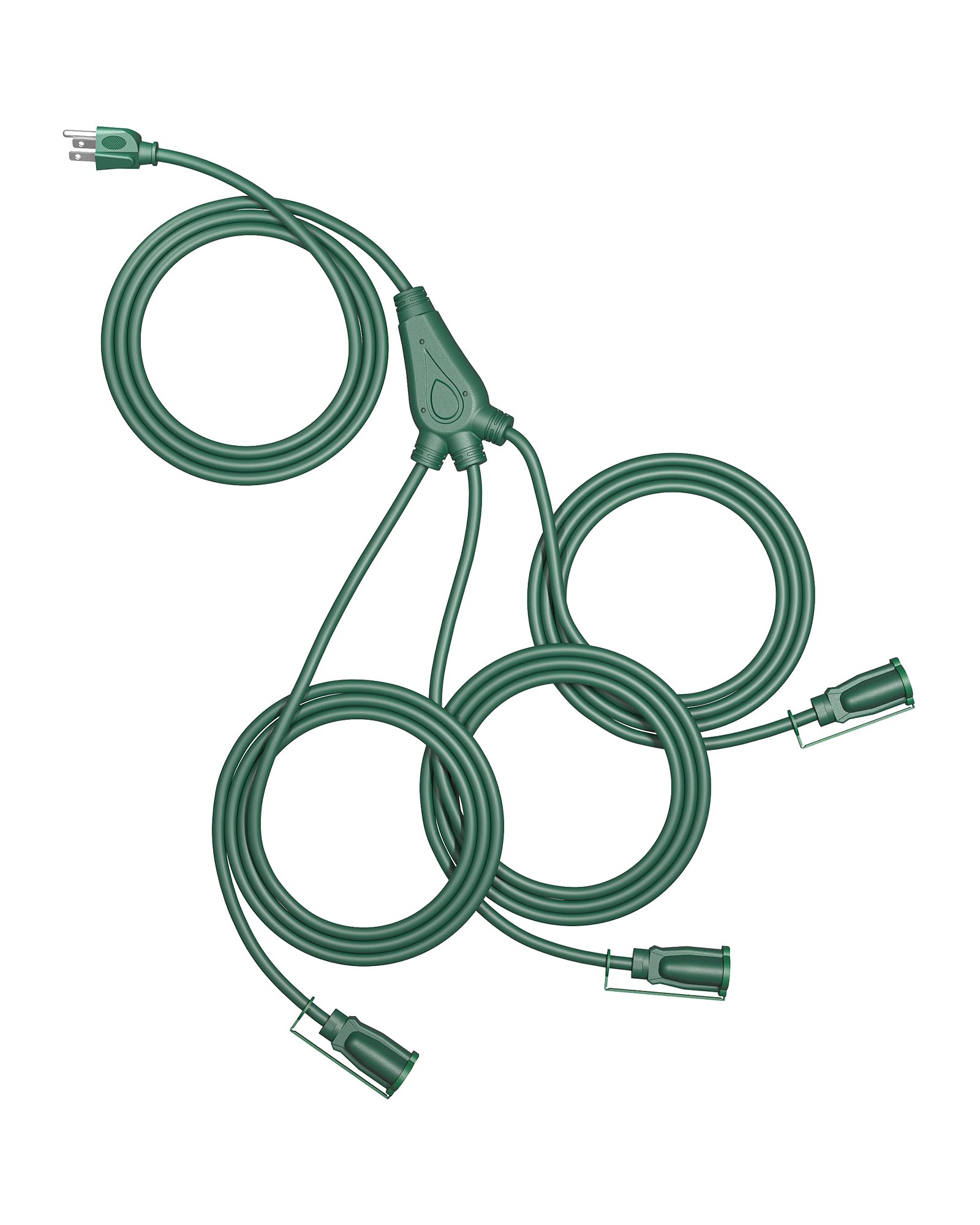 Photo 1 of DEWENWILS 25Ft Outdoor Extension Cord Multiple Outlets, Evenly Spaced 3 Outlets Plugs with Safety Cover, 16/3 SJTW Weatherproof Wire for Outdoor String Lights and Holiday Decorations