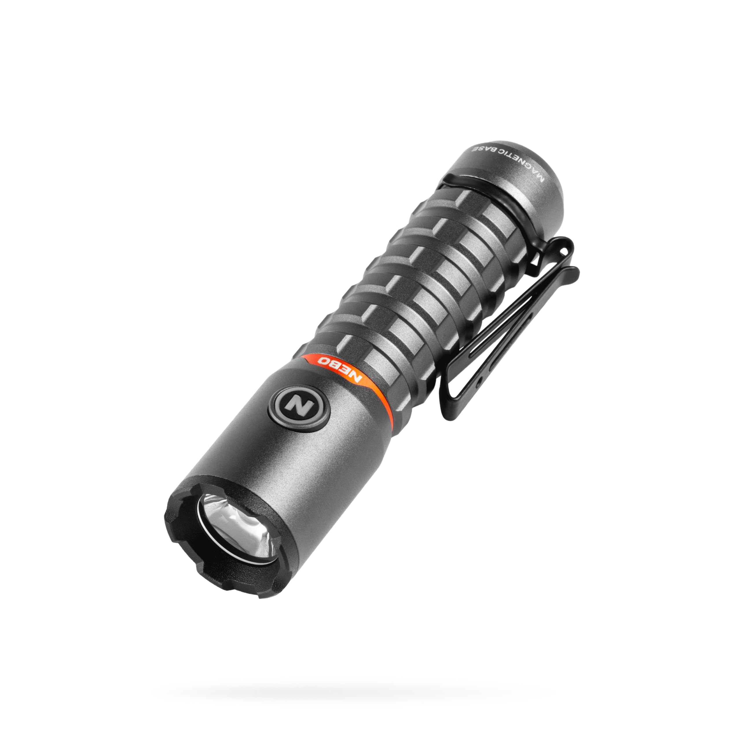 NEBO Torchy 2K Rechargeable LED Flashlight with 2000 Lumens Turbo Mode, 5 Light Modes, USB-C Fast Charging, IPX6 Water Resistant, Smart Power & Temp Control, Two-Way Clip, Pocket Torch (Grey)