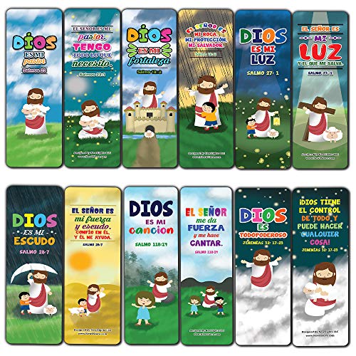 Spanish Knowing God Christian Bookmarks Cards (30-Pack) - Stocking Stuffers for Boys Girls - Children Ministry Bible Study Church Supplies Teacher Classroom Incentives Gift