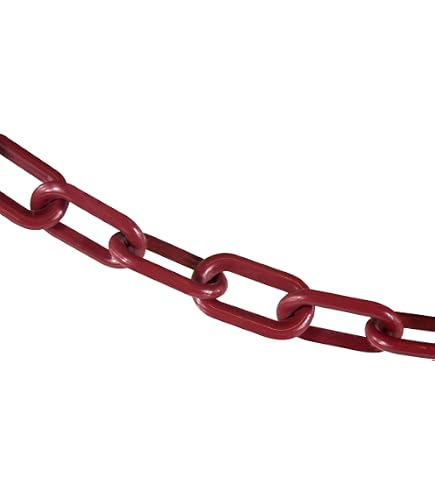 Red Plastic Chain Mr. Chain Plastic Barrier Chain Pail, Blue, 1.5-Inch Link Diameter, 300... Chain Safety Barriers