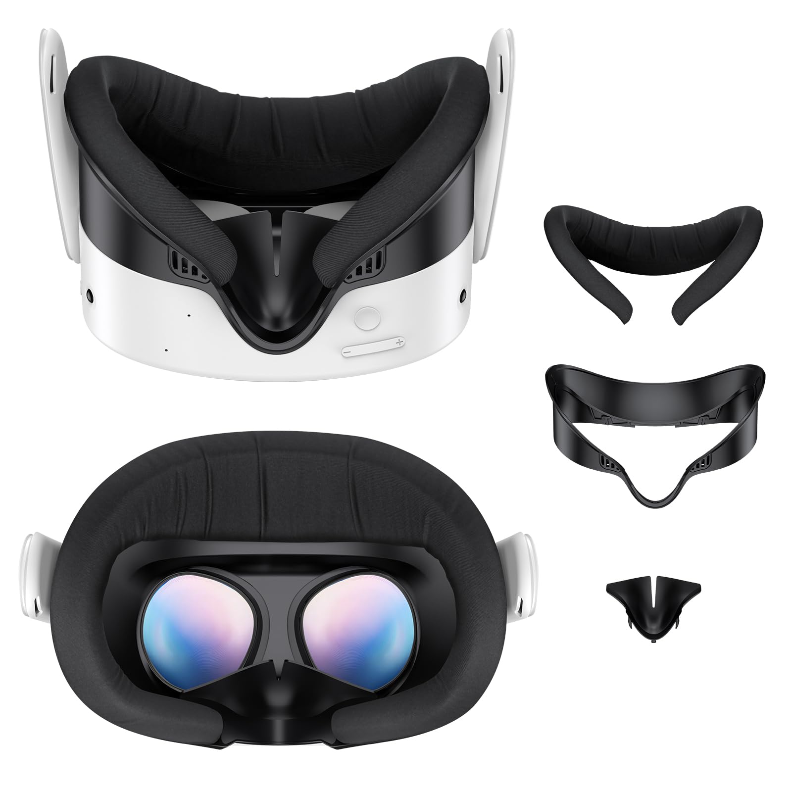 for Oculus Quest 3S Face Pad Cover - Widen Facial Interface with Detachable Nose Pad,Ice Silk Face Cushion Replacement for Meta Quest 3S Accessories,Air-Circulation Design,Not fit for Quest 3