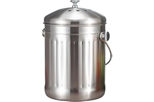 Smartbin 1.3 Gallon 5L Stainless Steel Compost Bin Countertop Compost Bucket Under Sink Kitchen Trash Can Composting Bucket G