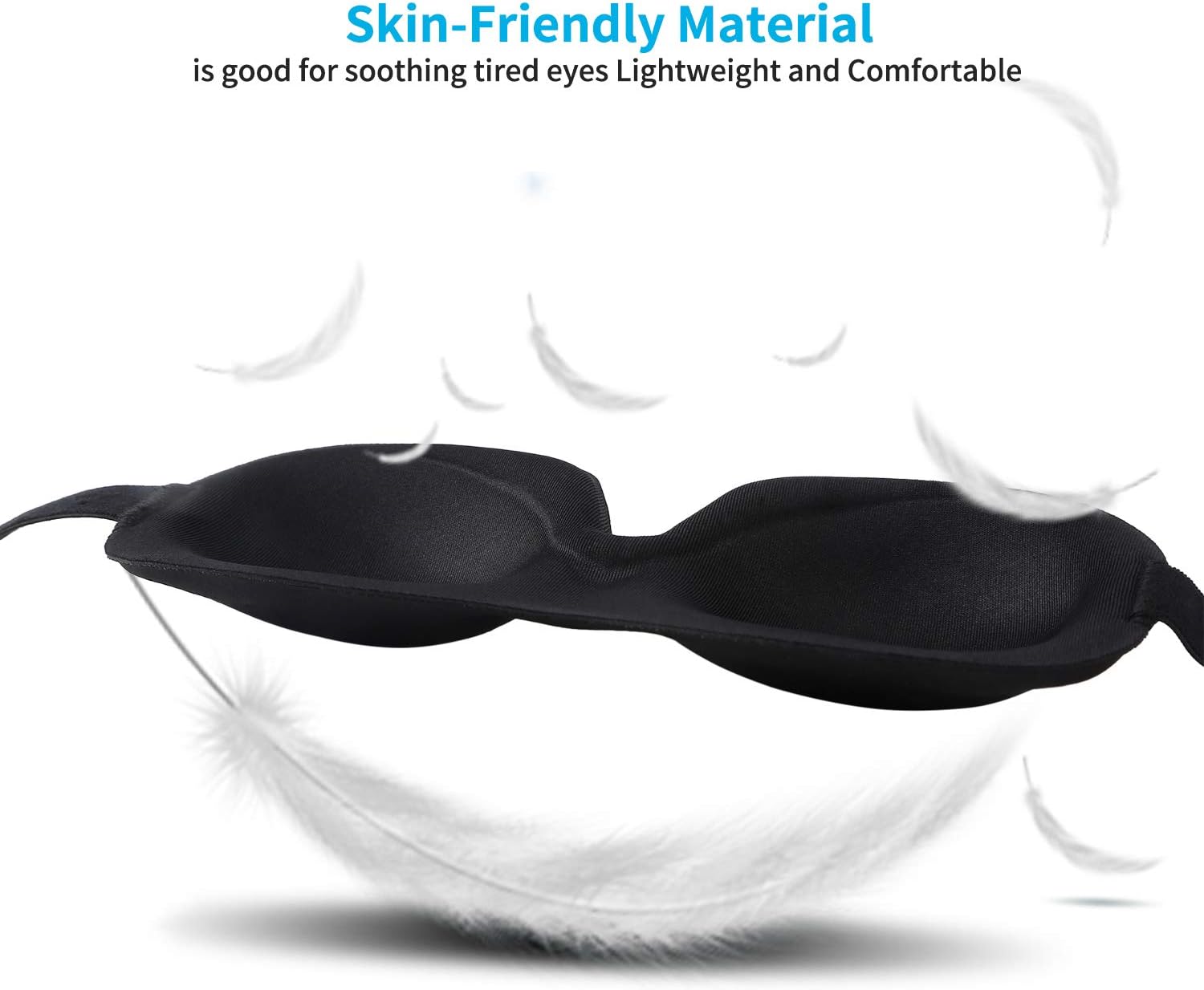 2Pack Lonfrote 3D Deep Molded Sleep Mask, with Adjustable Strap, Lightweight & Comfortable Eye Mask, Super Soft Material (Black & Blue): Health & Personal Care