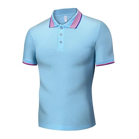 Xmiral T-Shirt Tops Herren Neue Casual Patchwork Revers Kurzarm Umlegekragen Polyester Einfarbig Hemd