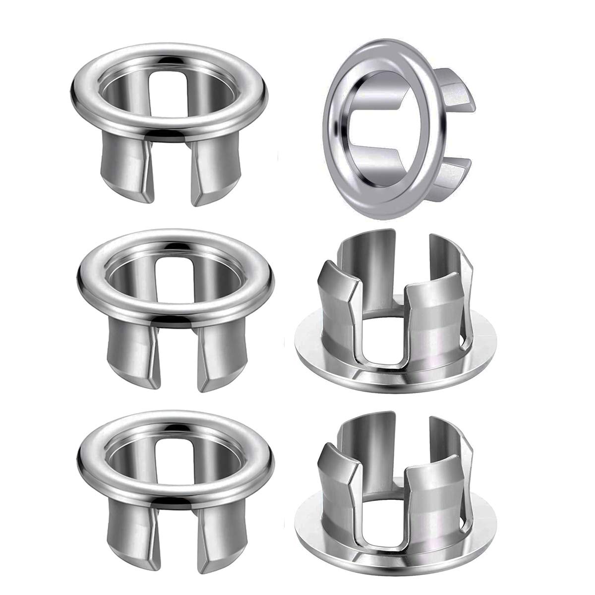 Sink Overflow Ring,6PCS Hollow ring Hole Round Cap Overflow Cover Drain Cap Insert in Hole Round Caps for Bathroom Kitchen Sink Washing Vanity Basin(style 1) — image 1