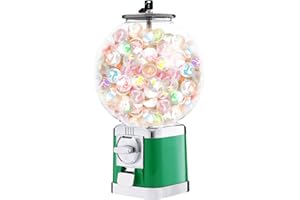 sjcdicnj Vending Machine, Candy Gumball Toy Vending Dispenser w/Key for Business, Capsule Machine Mini Candy Vending Machine for $1 Only (Green)
