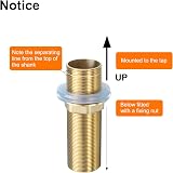 sourcing map 3.15" Faucet Mount Extension Shank Stainless Steel Fixed Foot view 4