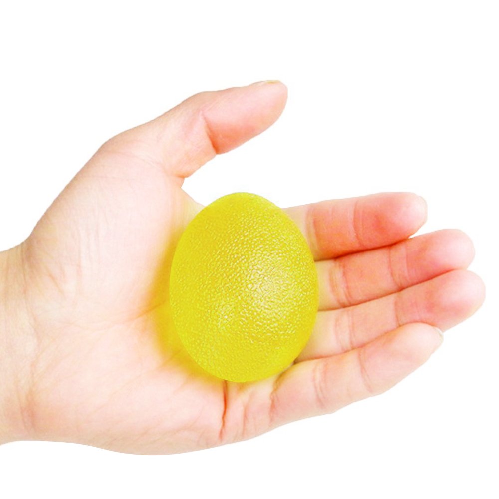 SKL Pelotas de ejercicio de mano de resistencia a los huevos, pelotas de agarre para entrenamiento de fuerza de mano, terapia física, rehabilitación de lesiones, 3 unidades (rojo, azul, amarillo)