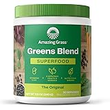 Amazing Grass Greens Blend Superfood: Super Greens Powder Smoothie Mix for Boost Energy ,with Organic Spirulina, Chlorella, B