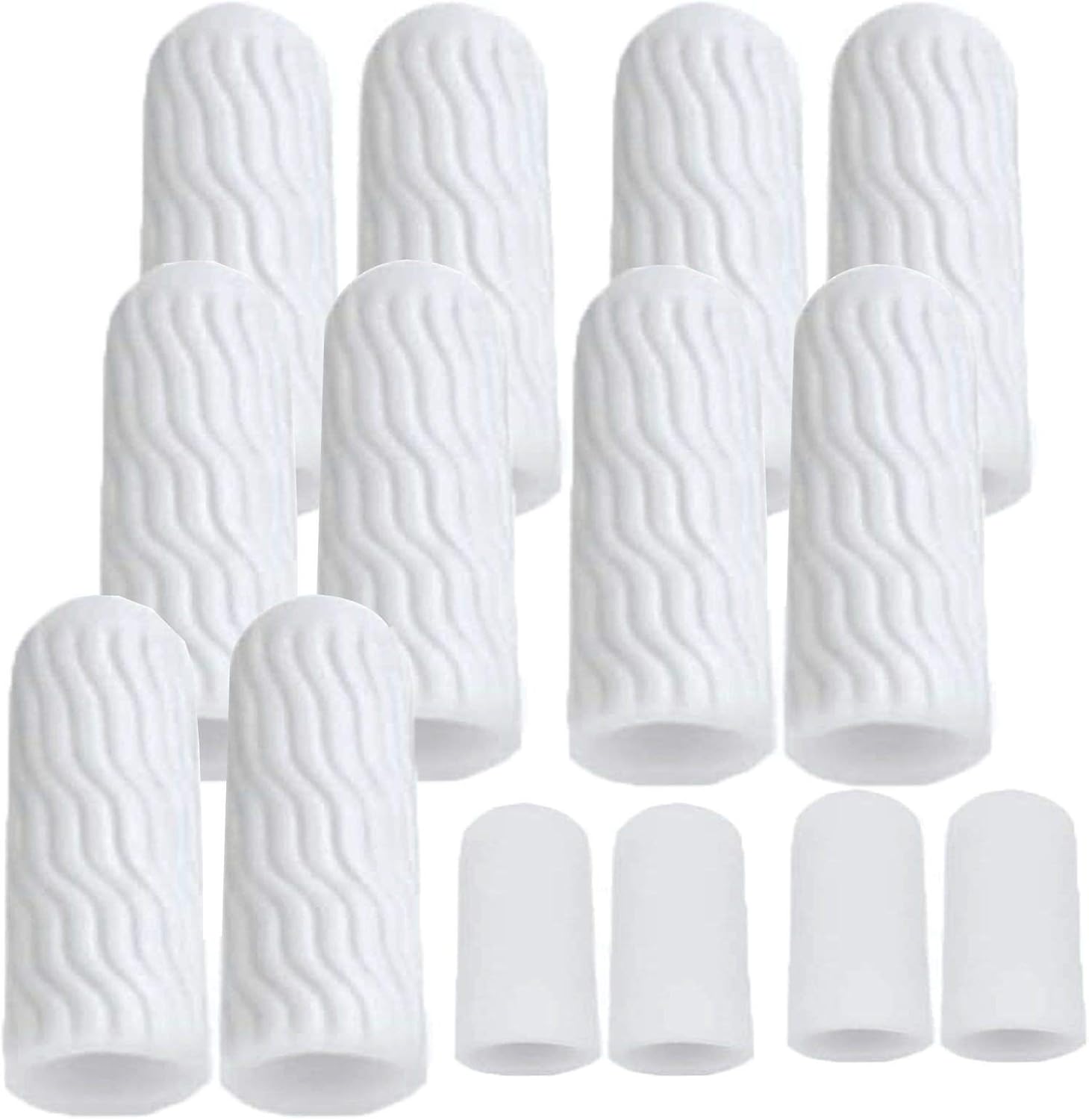 Mcvcoyh Finger Cots, 14 Pack Gel Finger Protector Finger Cots, Gel Finger Sleeves to Protect Fingertips, Hand Eczema