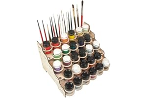 The Broken Token Modular Paint Rack w/ 35mm Holes - Multiple Organizer for Paint Bottles, Pots, and Brushes in Tiered Layout - Customize Your Pieces with Easy Organization & Access