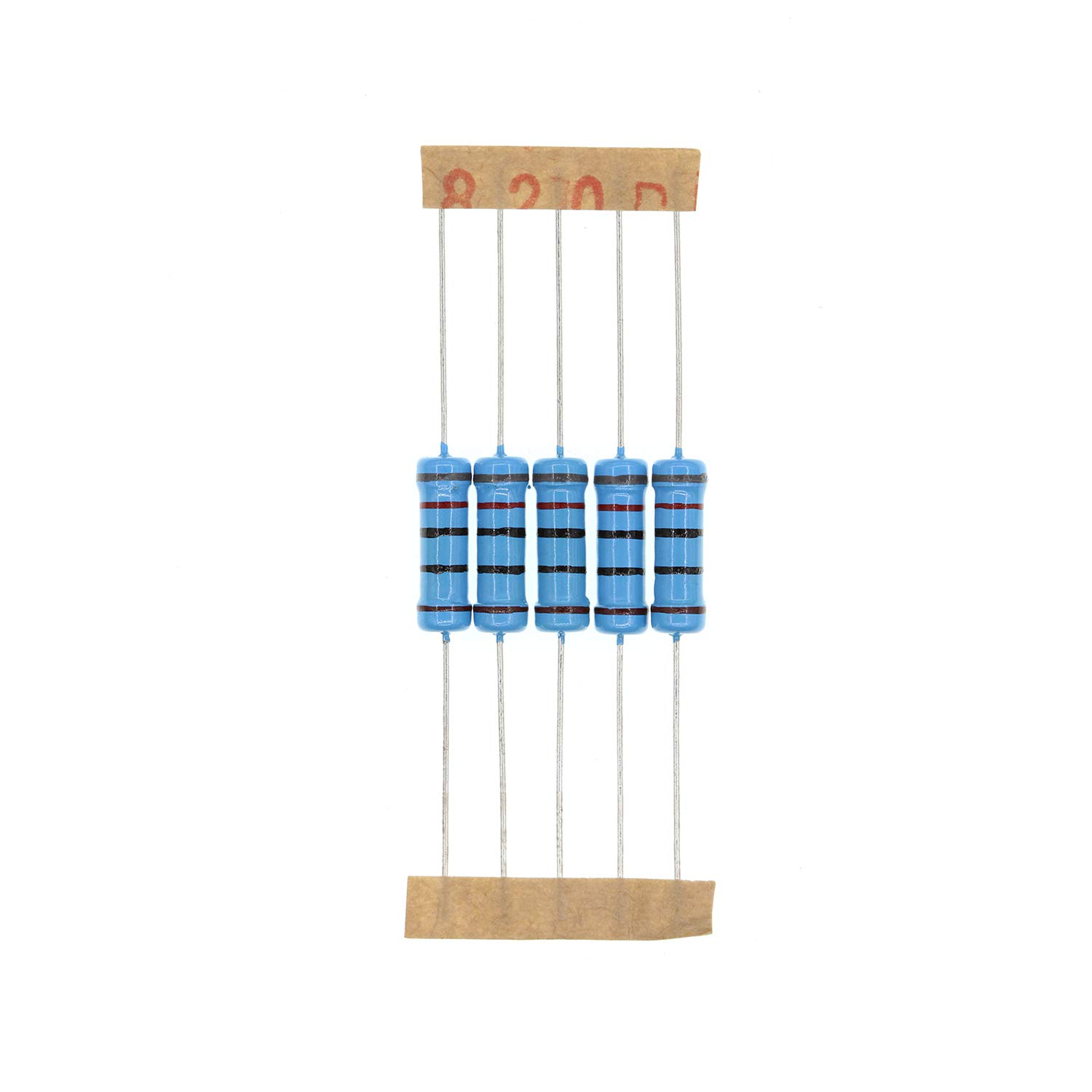 HUABAN 50PCS 2 Watts 2W 820R 820 Ohm 1% Metal Film Resistor