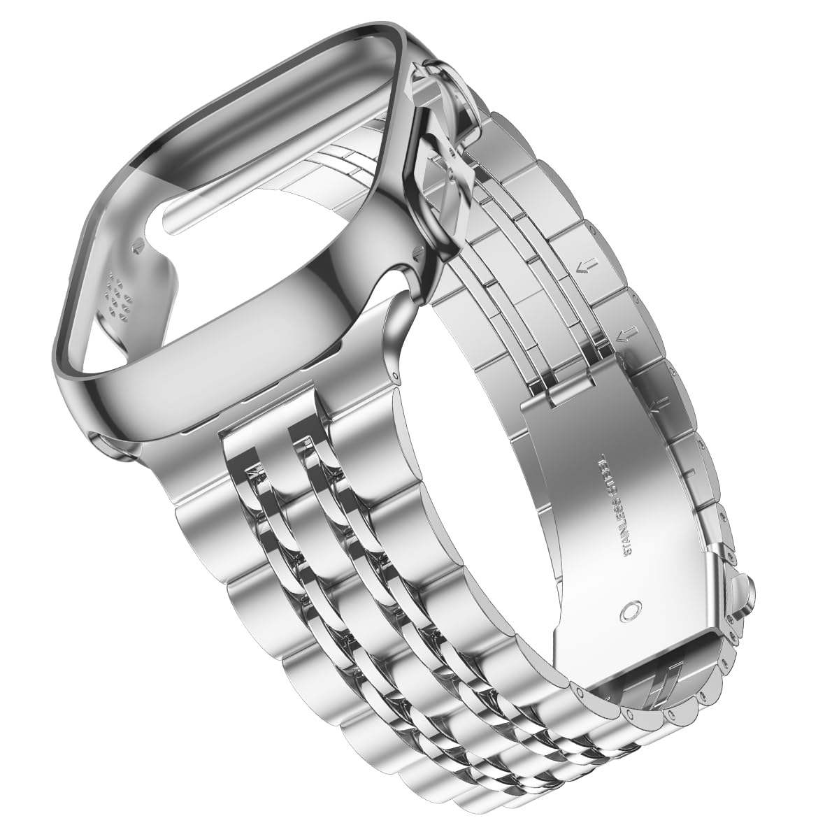 Wolait Compatible with Apple Watch Ultra 3 Bands 49mm for Men, Stainless Steel Metal Business iWatch Bands with Screen Protector Case for Apple Watch Ultra 2 Ultra Band,Silver